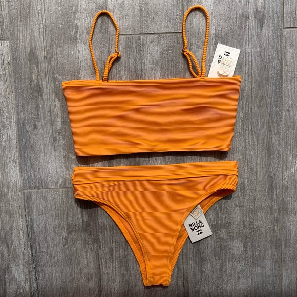Billabong | Neon Orange Ribbed Bikini - Picture 4 of 11